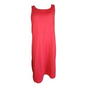 EDDIE BAUER Solid All Red‎ Sleeveless Pullover Dress Womens Plus Size Tall T2XL